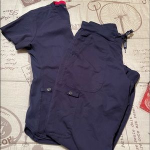 Med Couture Touch jogger scrub set. XsTop/S jogger Navy Blue